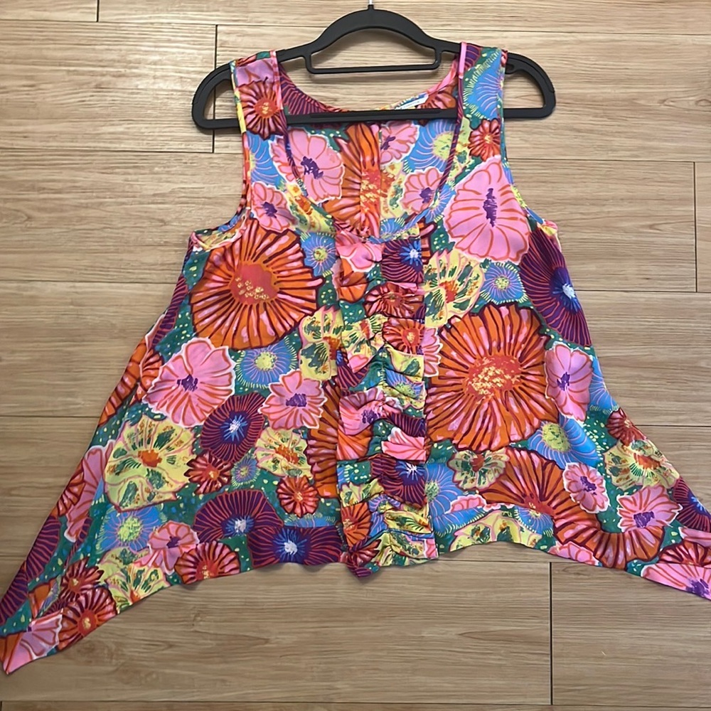 Leifsdottir Sleeveless Silk Floral Blouse Size 4 - Picture 2 of 7
